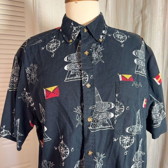 Puritan | Men’s | Casual Shirts | M |Vintage Men's Button Down Black N - Picture 2 of 7